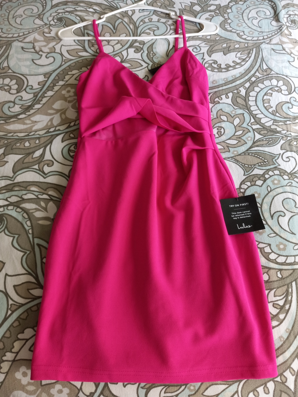 NWT Lulu's Hot Pink Spaghetti Strap Dress